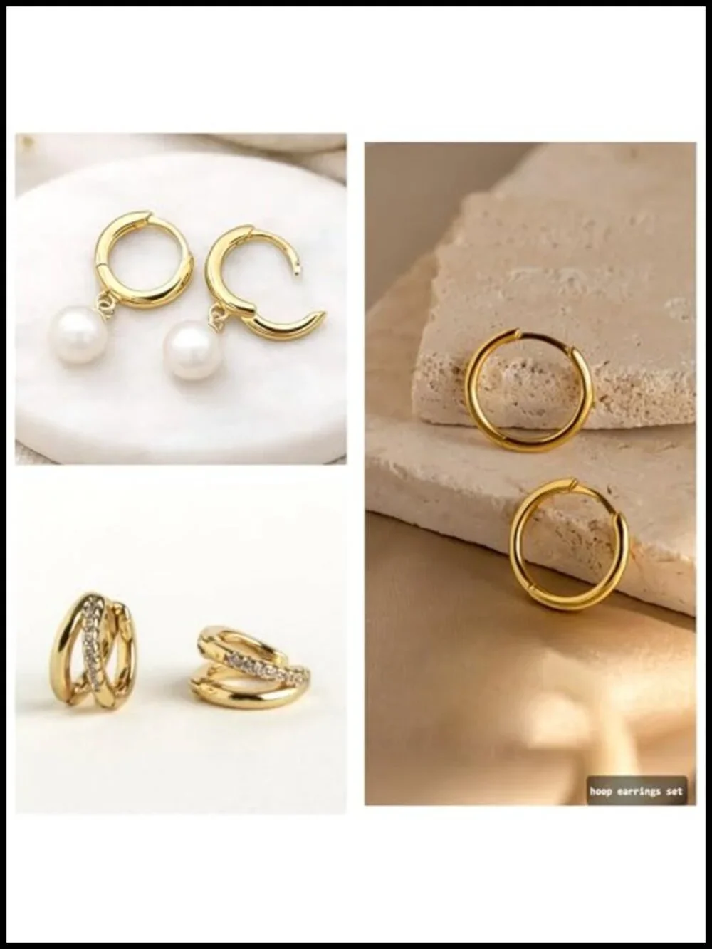 6 Pairs Pearl Stud Earrings for Women Gold Bar Knot Clover CZ Mixed Styles Set